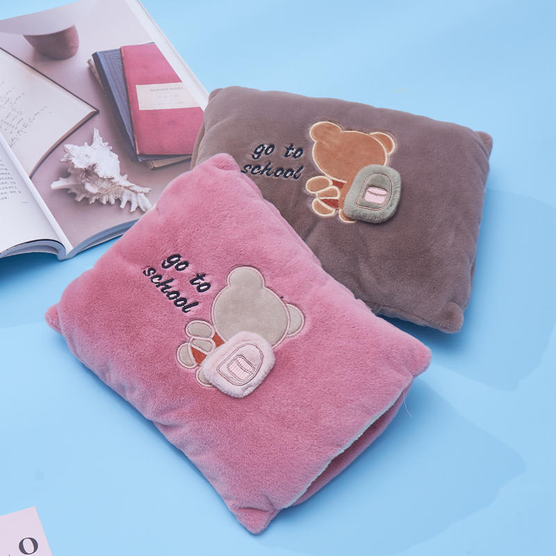 Cute cartoon fleece cover electric hand warmer bag 
